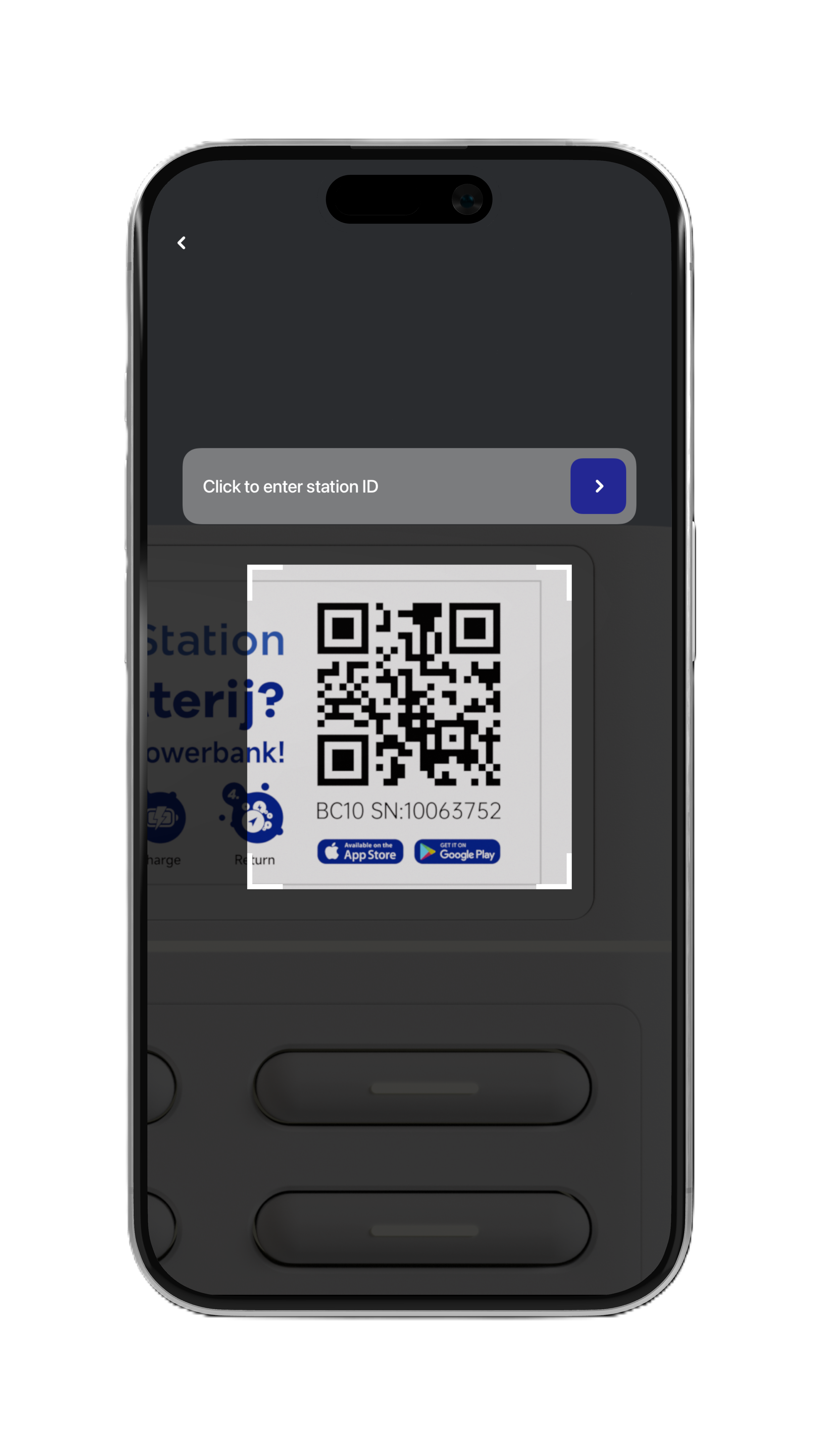 VoltStation app — QR scan to rent